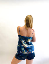 Load image into Gallery viewer, Blue silk pyjama set in 'Wonderous'  night sky Print, luxury lounge wear