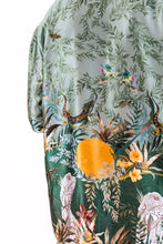 Load image into Gallery viewer, Men's green silk pyjama set in 'Reptile' Print, luxury loungewear unique set