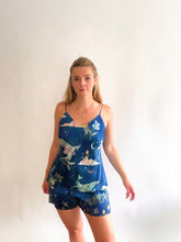Load image into Gallery viewer, Blue silk pyjama set in 'Wonderous'  night sky Print, luxury lounge wear
