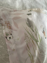 Load image into Gallery viewer, Cream and neutral Silk Pillowcase in hand painted 'Graceful' print, Oxford style Pillowcase