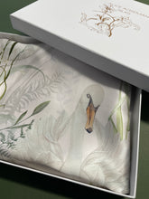 Load image into Gallery viewer, Cream and neutral Silk Pillowcase in hand painted 'Graceful' print, Oxford style Pillowcase