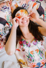 Load image into Gallery viewer, Botanical Silk Pillowcase in hand painted 'Eden' print, Oxford Pillowcase