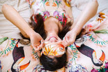 Load image into Gallery viewer, Botanical Silk Pillowcase in hand painted 'Eden' print, Oxford Pillowcase