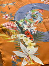 Load image into Gallery viewer, Rust Luxury Silk Pocket Square  &#39;eden&#39; print