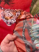Load image into Gallery viewer, Red tiger print large silk scarf