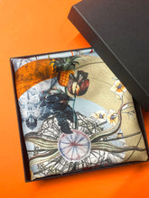 Load image into Gallery viewer, light blue Luxury Silk Pocket Square 'Evolution' floral print