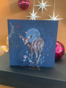 Festive Greetings cards, Pack of 6 with hand painted Christmas illustrations