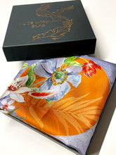 Load image into Gallery viewer, Rust Luxury Silk Pocket Square  'eden' print