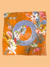 Load image into Gallery viewer, Rust Luxury Silk Pocket Square  'eden' print