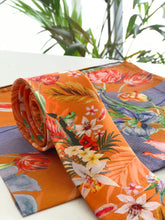 Load image into Gallery viewer, Rust Luxury Silk Pocket Square and tie in Gift set in box, 'Eden' design formal wear for weddings or groomsmen gift