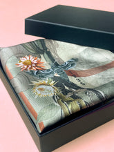 Load image into Gallery viewer, Sage green Luxury Silk Pocket Square  'Mirage' print