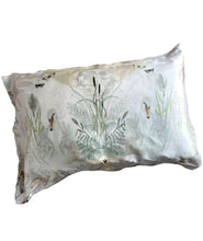Load image into Gallery viewer, Cream and neutral Silk Pillowcase in hand painted 'Graceful' print, King size Oxford style Pillowcase