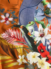 Load image into Gallery viewer, Rust Luxury Silk Pocket Square  'eden' print
