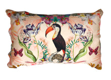 Load image into Gallery viewer, Luxury self-care gift bundle: Coral coloured silk pyjama set, pillowcase and eye mask in &#39;Eden&#39; Print