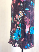 Load image into Gallery viewer, Butterfly 'Nectar' print silk slip dress with hand-painted crystals and mushrooms