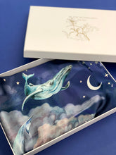 Load image into Gallery viewer, Blue Silk Kimono Jacket in the dreamy &#39;Wonderous&#39; print, size L/XL