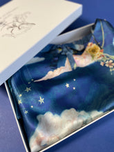 Load image into Gallery viewer, Blue silk pyjama set in &#39;Wonderous&#39;  night sky Print, luxury lounge wear