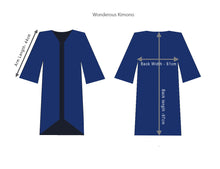 Load image into Gallery viewer, Blue Silk Kimono Jacket in the dreamy &#39;Wonderous&#39; print, size L/XL