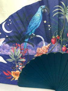 Wonderous Silk Fan with luxurious Gold tassel, part of the Mysa Collection