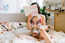 Load image into Gallery viewer, Silk Pyjamas- Set Cami and Shorts in &#39;Eden&#39; Tropical Meadow Print, luxury lounge wear