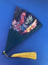Load image into Gallery viewer, Wonderous Silk Fan with luxurious Gold tassel, part of the Mysa Collection
