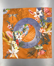 Load image into Gallery viewer, Rust Luxury Silk Pocket Square  &#39;eden&#39; print