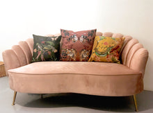 Load image into Gallery viewer, Blush pink tiger cushion ‘Tigra’ large size in Vegan Suede