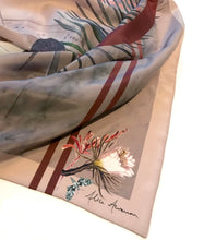 Load image into Gallery viewer, Snake Square Silk scarf &#39;Nevada&#39; Silk is a Hand-painted in neutral tones with coiled serpent