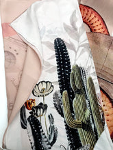 Load image into Gallery viewer, Snake Square Silk scarf &#39;Nevada&#39; Silk is a Hand-painted in neutral tones with coiled serpent