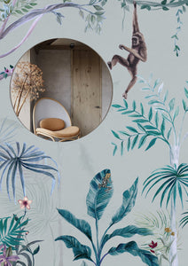 Nature wall mural 'Mighty Jungle' jungle themed mural design for homes and interiors information and sample pack