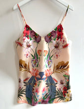 Load image into Gallery viewer, Silk Pyjamas- Set Cami and Shorts in &#39;Eden&#39; Tropical Meadow Print, luxury lounge wear