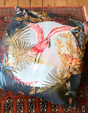 Load image into Gallery viewer, Giant Navy Blue floor cushion &#39;Ripple&#39; with spoonbill design
