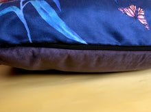 Load image into Gallery viewer, Giant Navy Blue floor cushion &#39;Ripple&#39; with spoonbill design