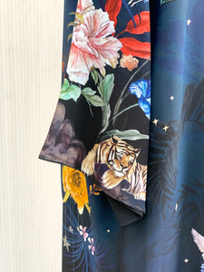 Blue Silk Kimono Jacket in the dreamy 'Wonderous' print, size L/XL